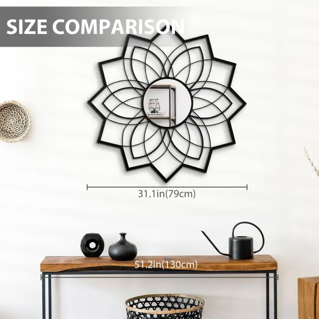 31" x 31" Modern Flower Wall Mirror, Decorative Mirror for Livin in Home Décor & Accents in Markham / York Region - Image 8