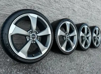Michelin Pilot Sport 4S Summer Tires and original staggered 19 inch Audi RS3 two-tone titanium "Audi...