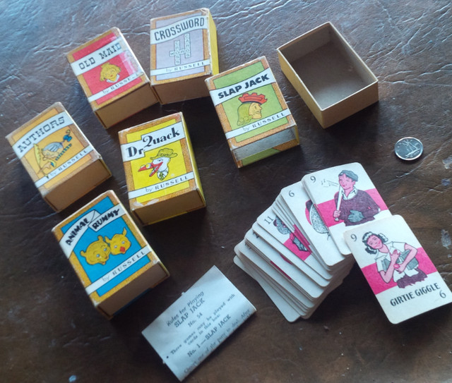 Vintage Set of 6 Big-Little Card Games by Russell, Made in USA in Arts & Collectibles in Stratford - Image 4