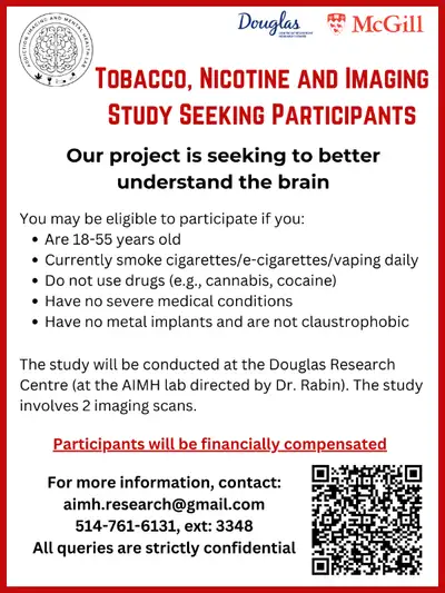 Seeking Paid Participants Tobacco, Nicotine and Imaging Study, View more