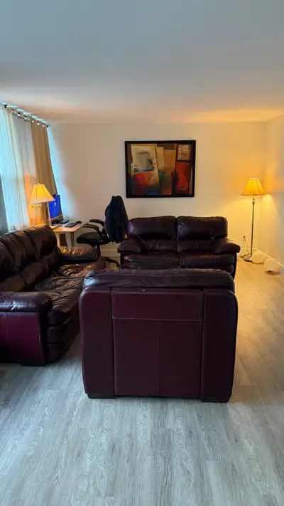 It’s a one-bedroom apartment with a large balcony, a spacious kitchen and living room, and a bedroom...