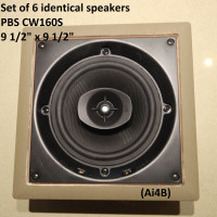 Speakers - PBS CW160S, Wall Insert, Square, Set of 6, Beige