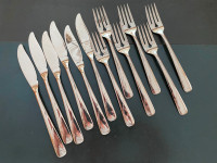 Fish Fork & Knife Set - Oneida Stainless - 6 of Each