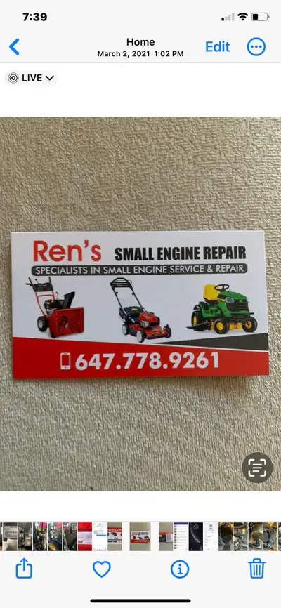 REN’s  Snowblower re-pair, View more