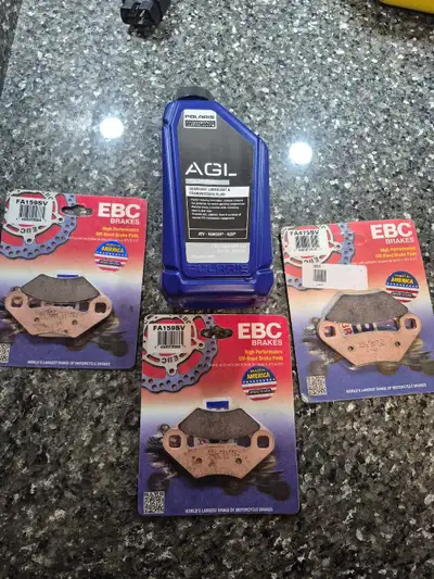 New bundle includes three sets of EBC High Performance Off-Road Brake Pads and one quart of Polaris...