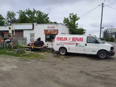Bussy shop for sale, just a sample of the work being done here. Lawn equipment and snow blowers.