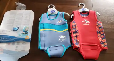 Konfidence Babywarma Neoprene wetsuit $15 each or both for $20 Blue: size 6 to 12 months (16-26 lbs)...