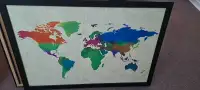 Tableau/Cadre carte du monde 