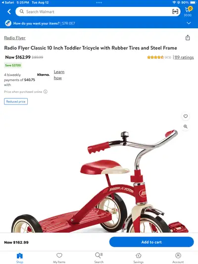 This is a classic Radio Flyer red tricycle for kids, ready for new adventures! This sturdy trike has...