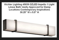 (NEW) Kichler 45839 OZLED Impello Bathroom LED Light 30.25”x5.5”