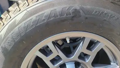 Set of Brand new set of Alloy Replica TRD Toyota wheels & Bridgestone Blizzak DM-V2 plus Original TP...