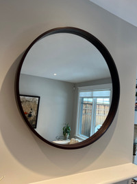 Round Mirror from EQ3 - Brown Wood Trim