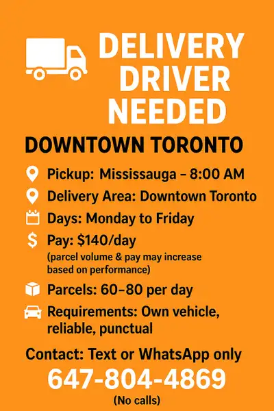 Delivery Driver Needed, View more