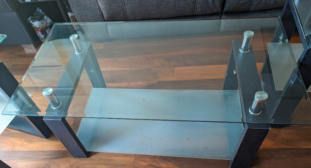 Glass coffee table + 2 glass side tables in Coffee Tables in North Shore - Image 4