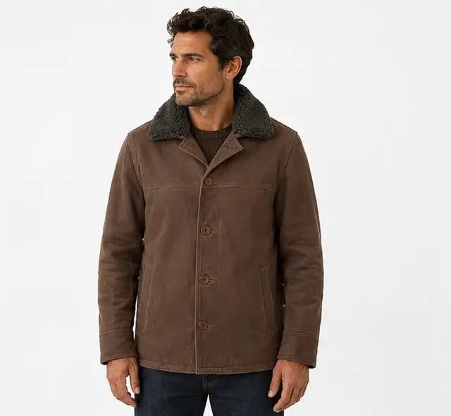 Men’s Sherpa Collar Leather Jacket in Men's in Oshawa / Durham Region - Image 3