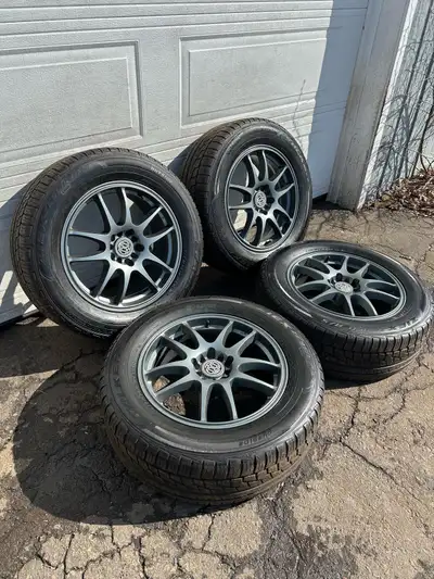 FIRM PRICE ! 550$ all 4 wheels and tires rssw afthermarket wheels / rims 17 inch 17x7 5x114.3 and 5x...