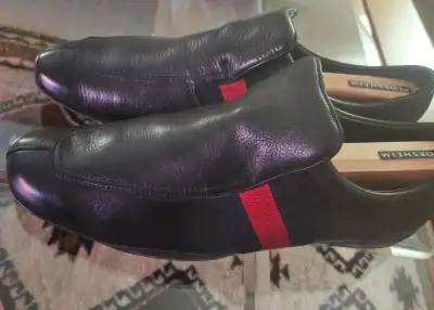 Designer black italian leather loafers(gucci), View more