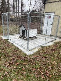 Dog kennel with dog  house 