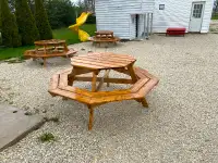 Eight seater wood picnic table