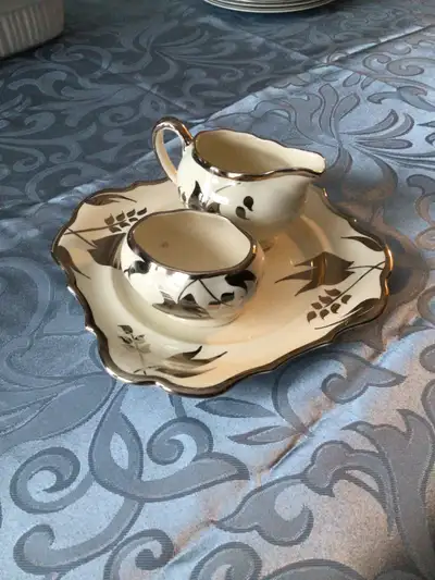 Vintage Sandland Ware cream and sugar set, View more