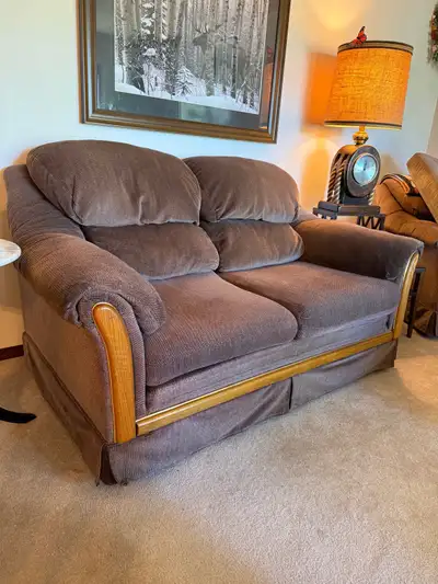 Free couch and love seat set. Couch is 84” wide and love seat is 64” wide. Comfy. Non smoking and no...