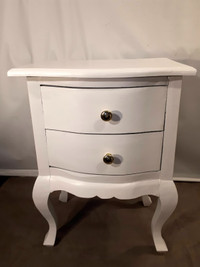 SINGLE White French Provincial Nightstand- 2-drawer Solid Wood