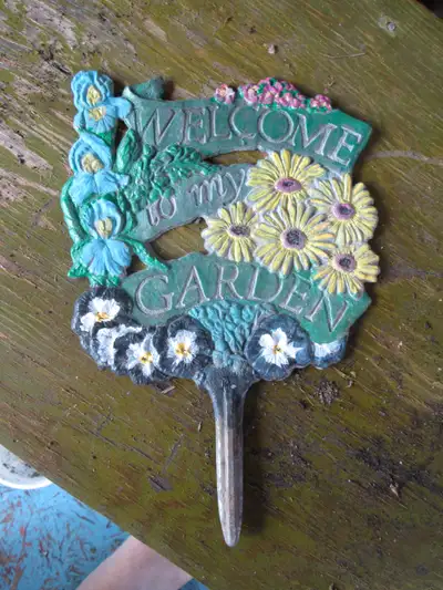 Welcome to My Garden ornamental sign (metal), View more