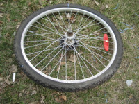 24x1.95 rear bike wheel, 6-gear, reflector, true, light weight a