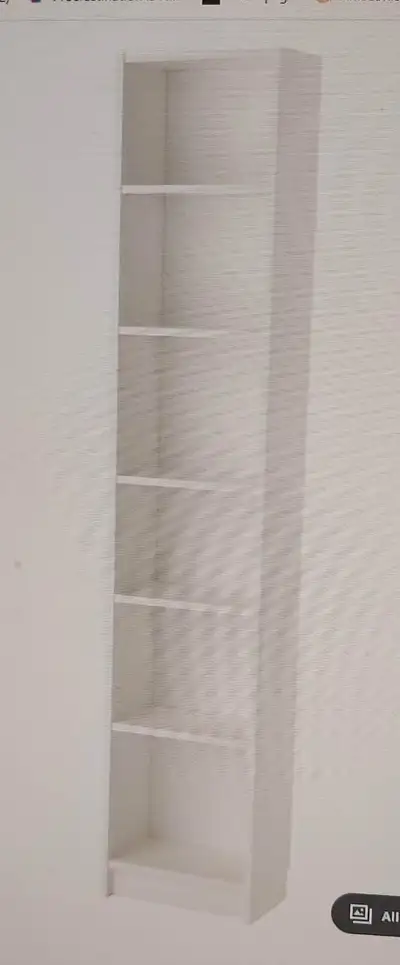 Bookcase tall white narrow Ikea, View more