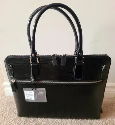 BNWT - The Trend - Women's Black Real Leather Handbag Briefcase, View more