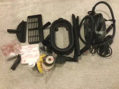 Steam cleaner, used once, comes with various attachments. In excellent condition and yes it works.