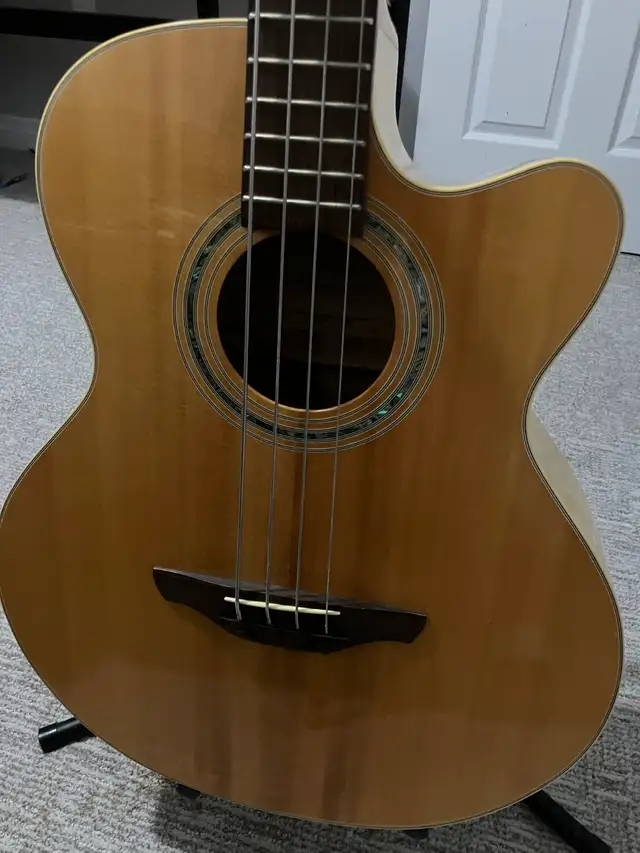 Beautiful Electric/Acoustic Takemine Bass Guitar in Guitars in Markham / York Region - Image 7