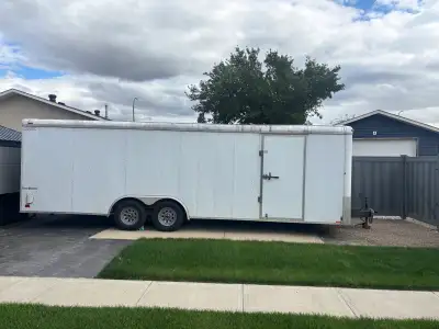 2008 Cargo Mate enclosed car hauler , 28’ total length 24’ cargo area, has winch , 3500lb axles , go...
