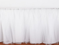 Pottery Barn Kids tulle and satin trimmed bed skirt. 