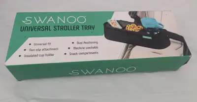 Swanoo Stroller Snack Tray Black Non Slip Insulated Universal, View more