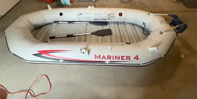 Intex Mariner 4 Inflatable Boat. Fits up to 4 people. Comes with boat, floor, hand pump, seats, carr...