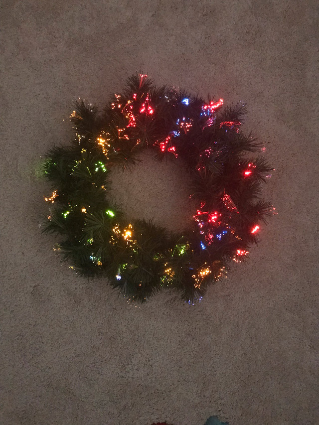 Fibre Optic Christmas Garland or Wreath in Holiday, Event & Seasonal in Calgary