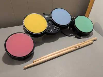 Drum set with Pedal + Rock Band game + Stagg Drumsticks $50 USB wired type Compatible with consoles...