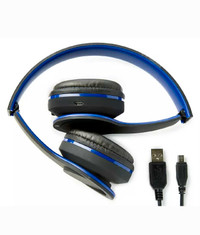 2x Sentry Bluetooth Stereo Headphones With Mic BT200 Black Blue