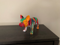 Statue de chien en résine - Splatter art