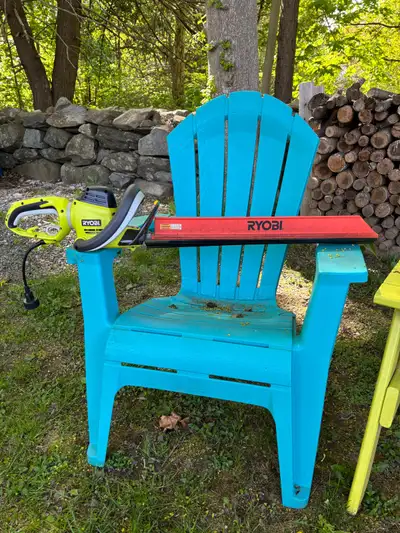 This is a Ryobi Hedge Trimmer 24” with an electric cord that is used for cutting and shaping hedges...