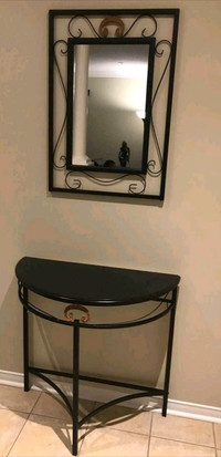 Steel Table Vanity and Mirror