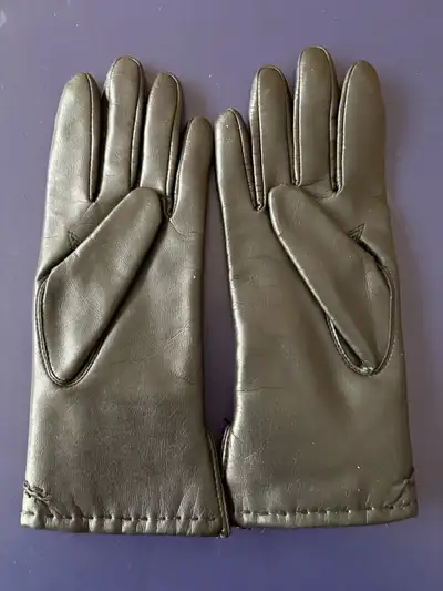 Women's Black Leather Gloves with Fur Lining, View more
