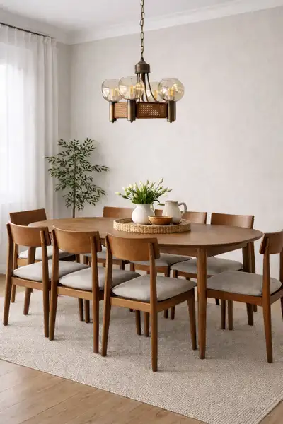 vintage 5 light MCM Scandinavian modernist dining chandelier, View more
