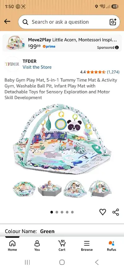 Baby tummy time play mat, View more