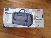 ROLLING DUFFLE BAG Split Level Compartments Grey Brand New.