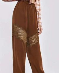 Brand New High Waist Contrast Lace Tapered Pants