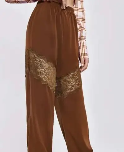 Brand New High Waist Contrast Lace Tapered Pants, View more