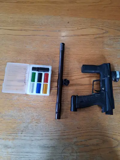 Planet eclipse Emek with 3d printed bolt knob and trigger guard, dye boomstick (.698), bore kit, and...
