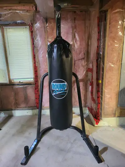 100 LB ROUND ONE TKO HEAVY BAG + STAND + HAYABUSA MMA GLOVES, View more